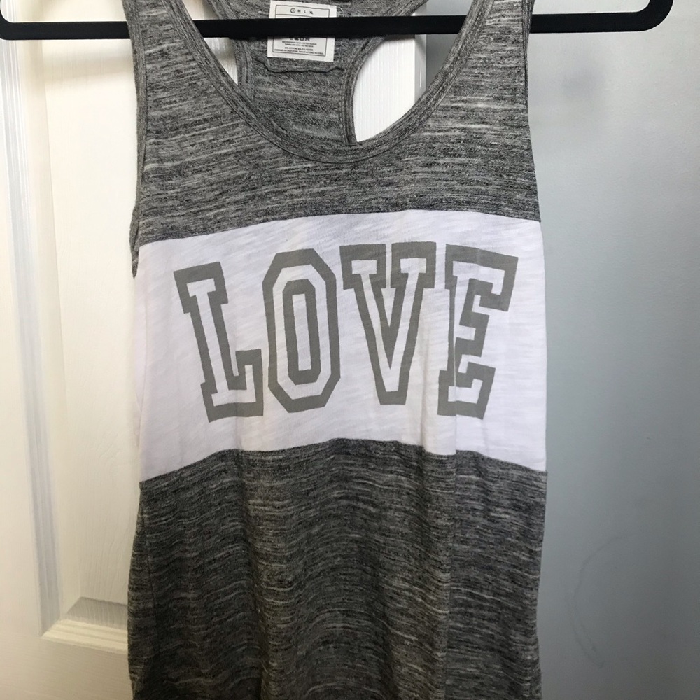 Gray/White Love Tank